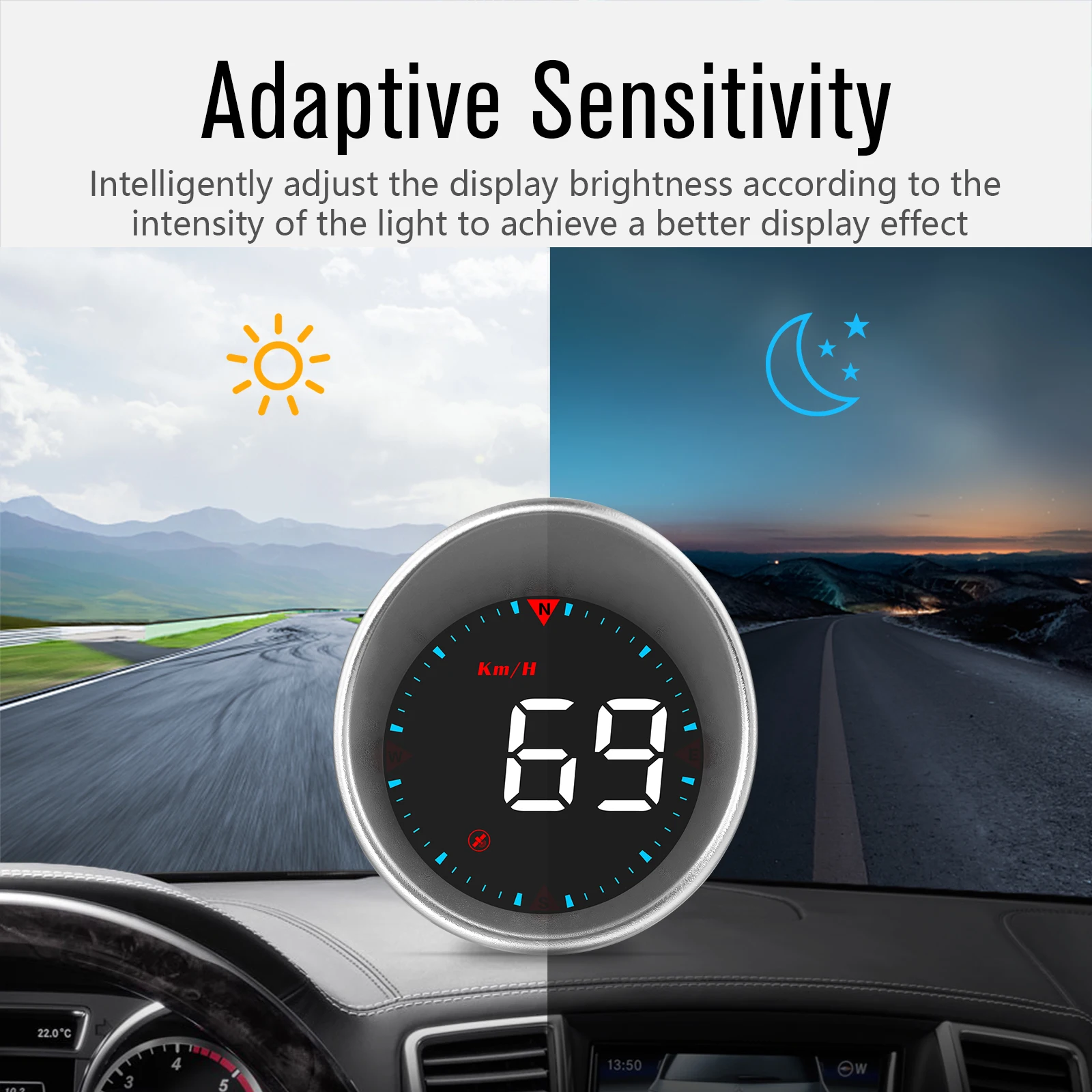 자동차 GPS 헤드업 디스플레이 디지털 알람 과속 경고 범용 속도계 G5 LED 백라이트 GPS 나침반 자동차 액세서리
