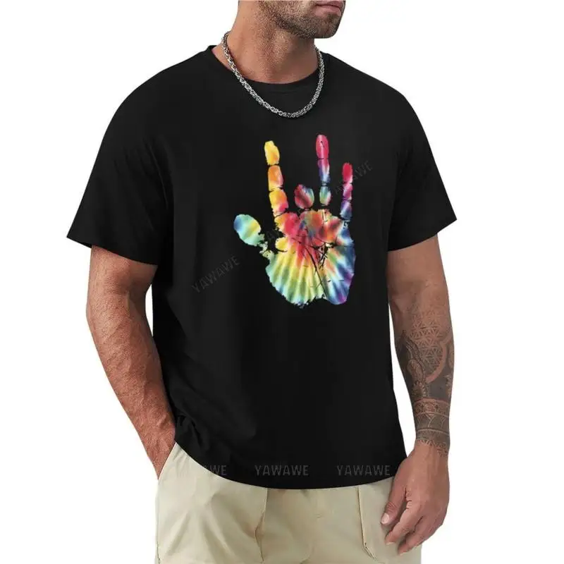 

Tie Dye Jerry Garcia Hand T-Shirt plain t-shirt cute tops plain t shirts men cotton top tees mens t-shirt