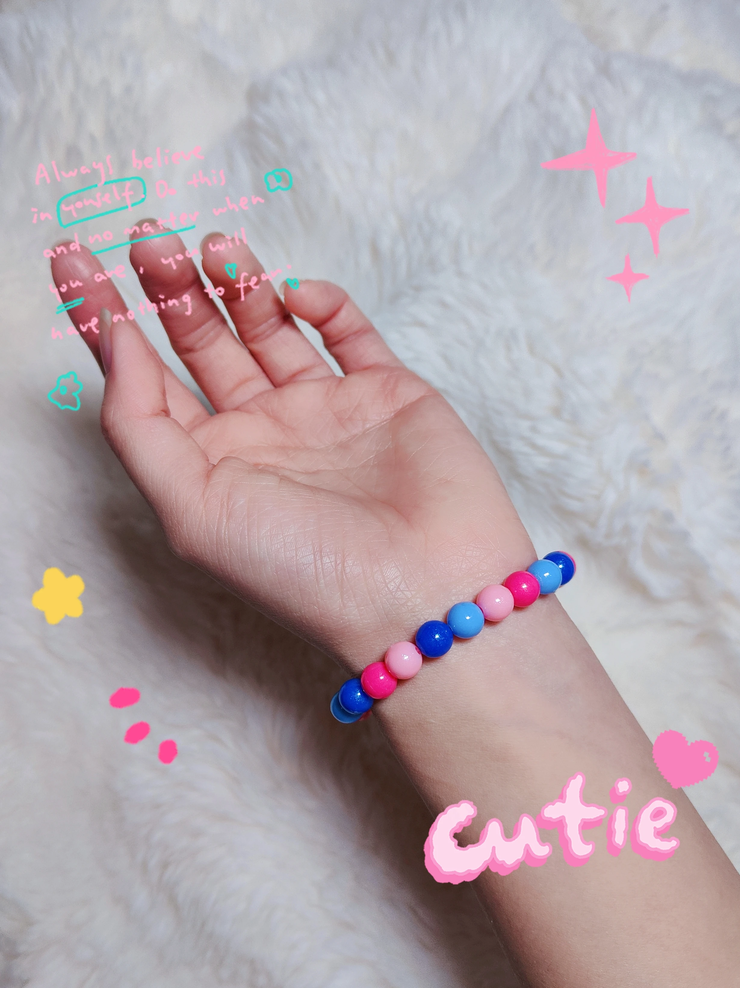 Children's Hand-beaded Educational Toy Girl Training Concentration DIY Material Bracelet 1pcs
