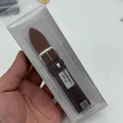 Elegant Lychee Pattern Genuine Leather Watch Band - Soft Slim Design with Pin Buckle Strap - 19mm (Brown)