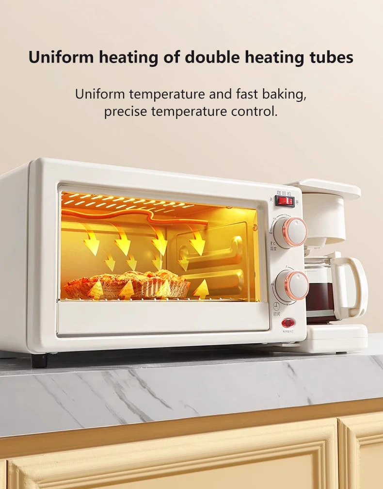 Description Picture 6 of item12L Multifunctional Bake oven Drip coffee maker 3 in 1 breakfast machine Tea boiler Sandwich Toast Roaster Non-stick Frying pan