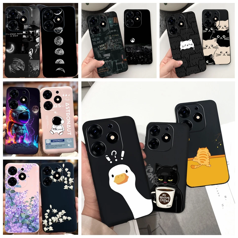 Per Tecno Spark 10 Pro 10C Spark 9 Pro 9T Spark 8C Spark 7 Custodia Per Telefono Black Sky Moon Night Elegante Paraurti Shell Silicone Liquido