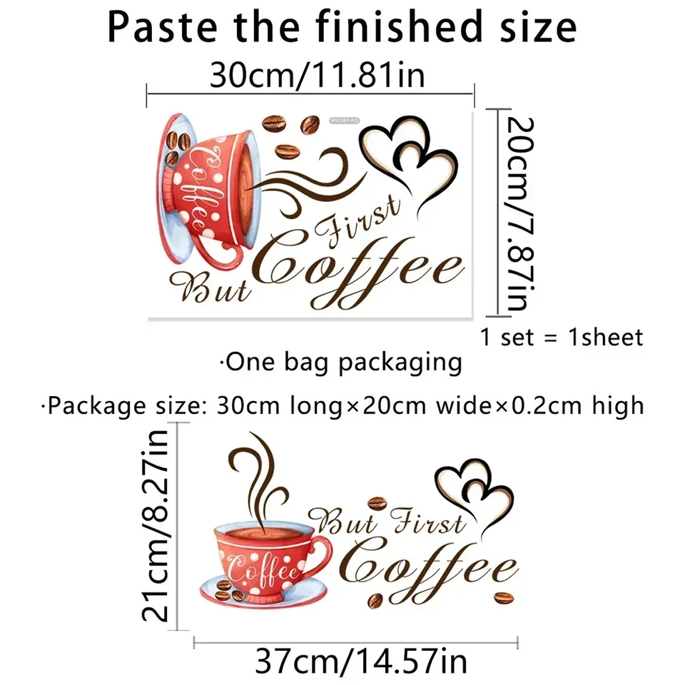 Adesivi Murali Da Cucina In Vinile – Tazze Da Caffè E Tè, Decalcomanie Bianche Per Piastrelle, Armadi E Specchi (22 X 25 Cm Ogni Tazza)