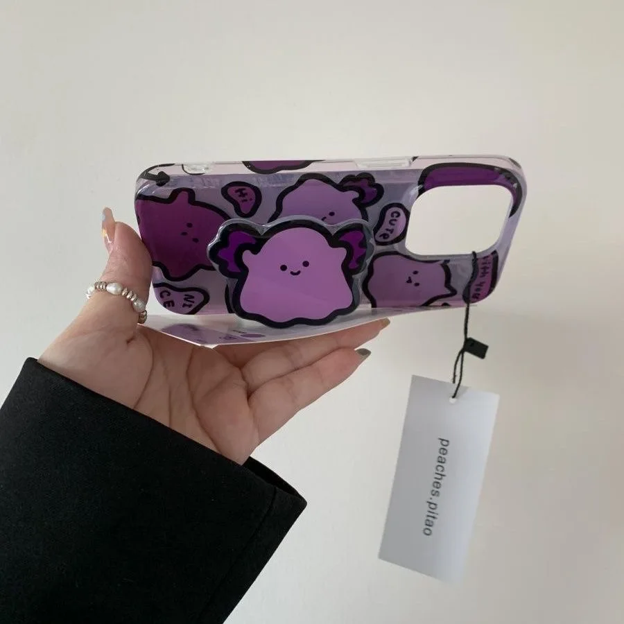Ghost Eggplant Holder Dazzle Lustre Lining Hard Phone Case