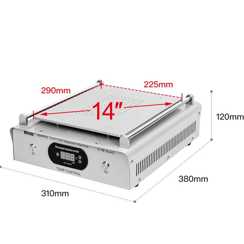 14 inch Max Touch Screen Disassembly Separator Built in Dual Pump For iPad Mobile Phone Maintenance Machine LCD Repair Tool