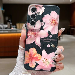 Elegant Pink Lily Flower Case - Chic and Stylish Smartphone Cover - Galaxy S26+ (A894 Black)