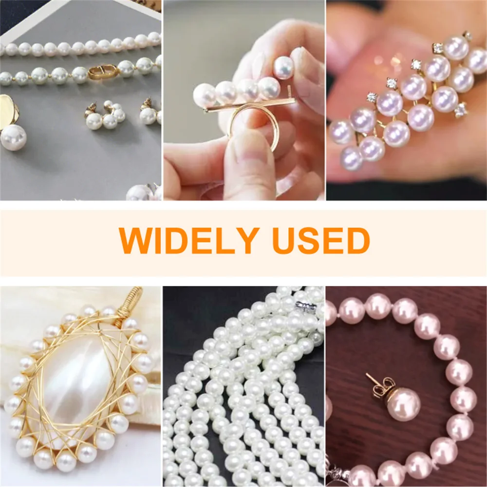 Plastic Beads Imitation Pearl Beads 3-12mm Mix Size Straight Holes Round for Needlework & Jewelry Making