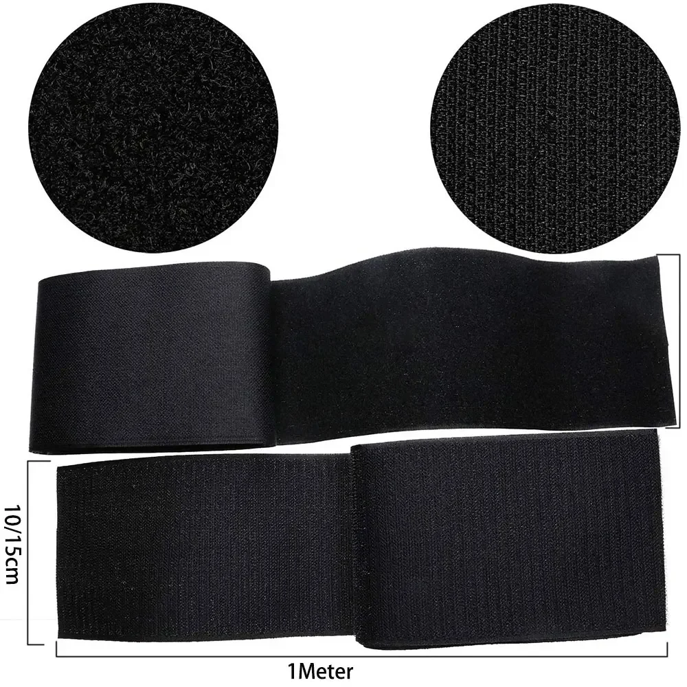 Hook and Loop Fastener Tape 1Meter Sew on Hook and Loop 10cm 15cm Non-Adhesive Back Nylon Strip Fabric Fastener Non-Adhesive Interlocking Tape for DIY Craft