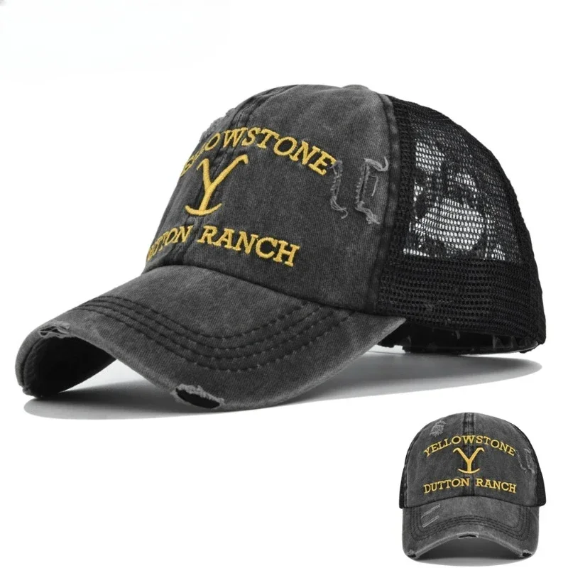 Baseball Cap Embroidered Duck Tongue Ponytail Sunshade Wide Brimmed