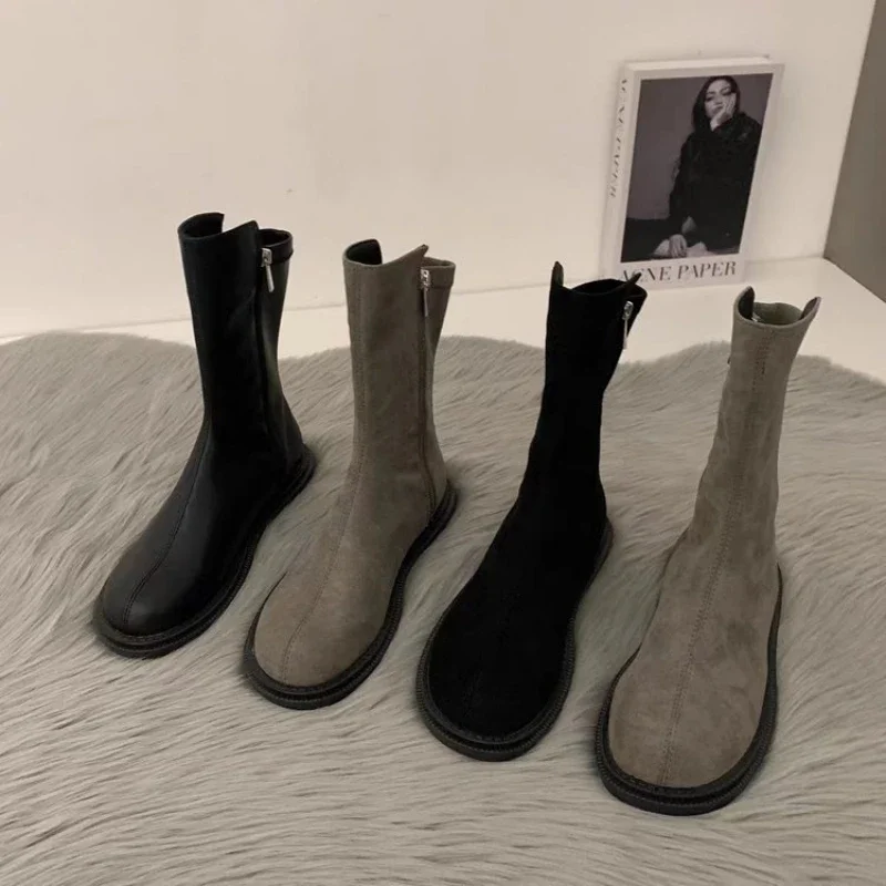 

Flat bottomed plush women's cotton shoes autumn and winter short mid length boots