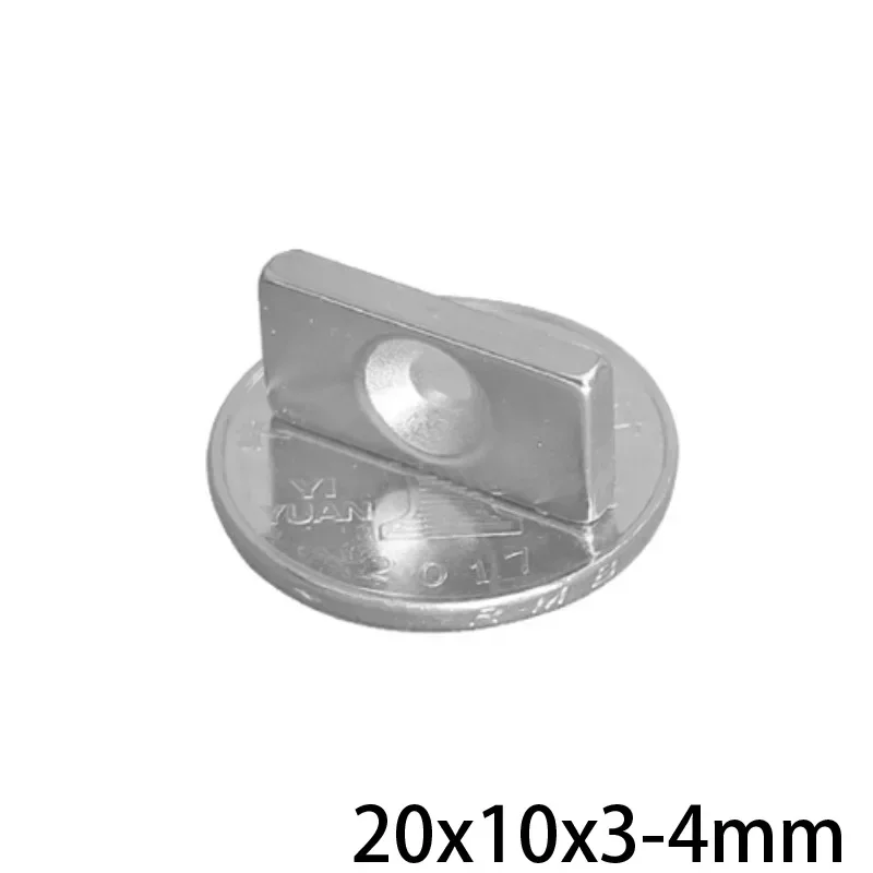Magnetic Blocks 5-100PCS 20x10x3-4 Block Powerful Magnet 4mm Hole Bulk Sheet 20x10x4-4mm Strong Permanent NdFeB