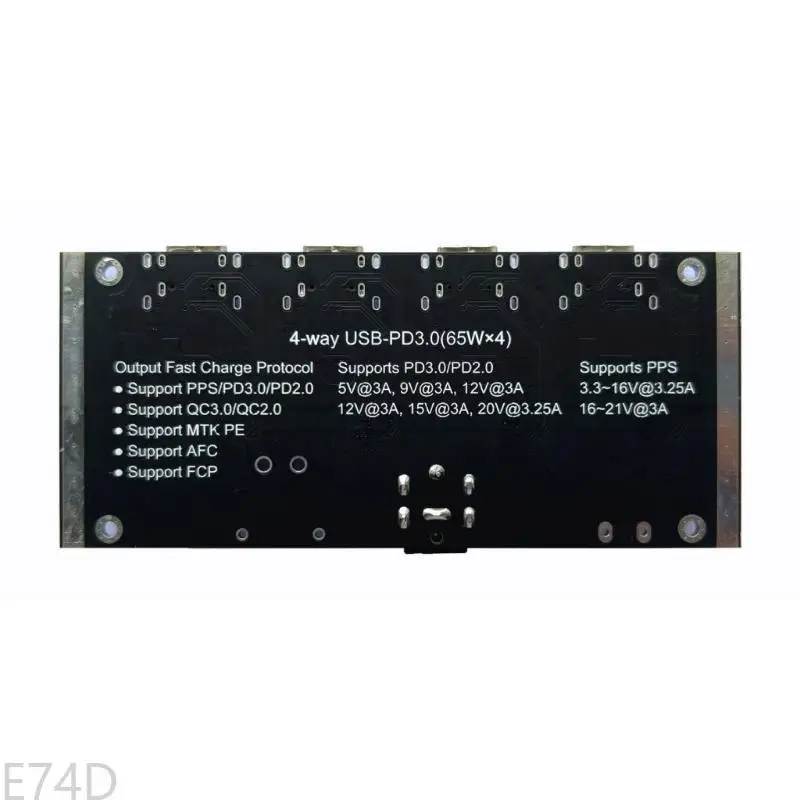 E74D PD65W USB C Charging Converters Board 4 Way Fast Charging Module for Phone