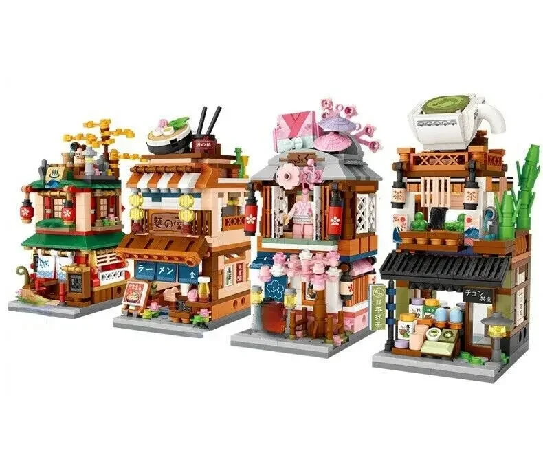 4 개/대 LOZ 거리 미니 블록 십대 빌딩 장난감 DIY 벽돌 퍼즐 휴일 선물 홈 장식 1633-1636 1653-1656 1645-1648