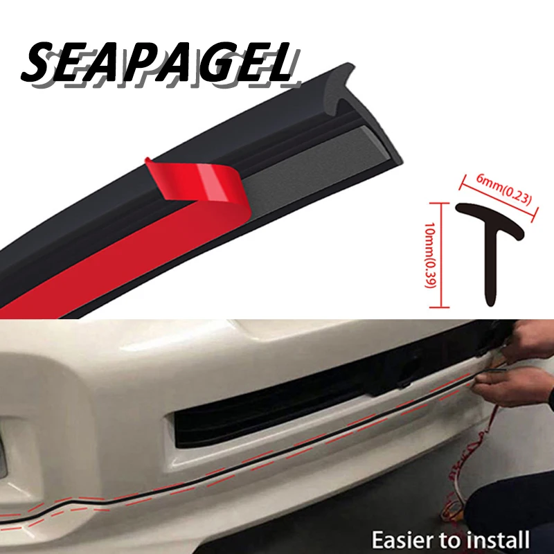 Universal Auto Sealing Strip Inclined T-Shaped Rubber Weatherproof Edge Trim Car Door Trunk Lid Gap Seal Sound Insulation Strip 3