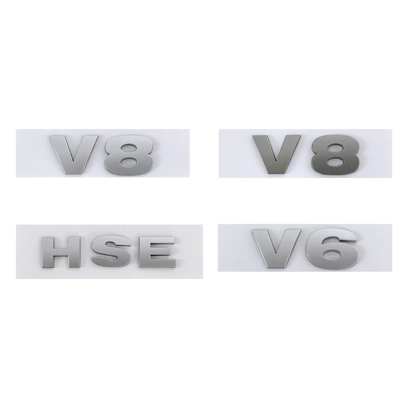 3D Abs Chrome Black V6 V8 Logo Hse Letters Car Emblem Badge Per Range Rover Sport Discovery Evoque Hse V6 V8 Sticker Accessori