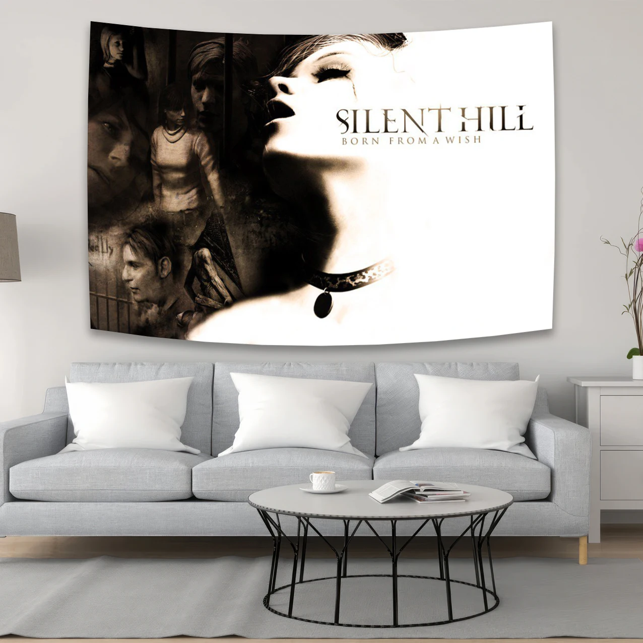 Фото Настенный Гобелен Silents Hill с изображением персонажа фильма, Настенный декор для комнаты, Настенный декор для спальни №4