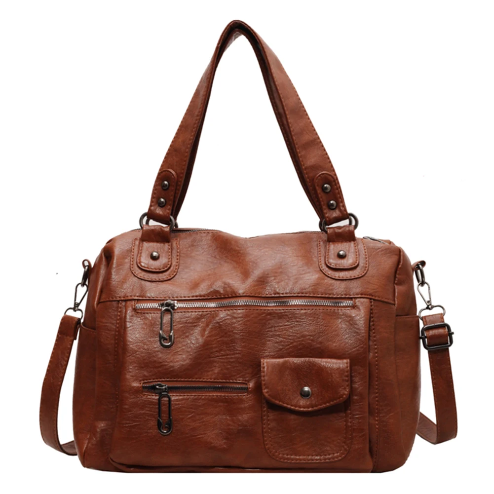 Women Chic Hobo Bag Adjustable Strap PU Leather Simple Commuting Bag Solid Color Fashion Sling Bag Large Capacity Shopping Bag 2