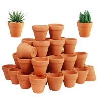 50 Pcs Tiny Terracotta Pots - 1.3 inch Small Mini Clay Pots with Drainage Holes Flower Nursery Terra Cotta Pots for in/outdoor