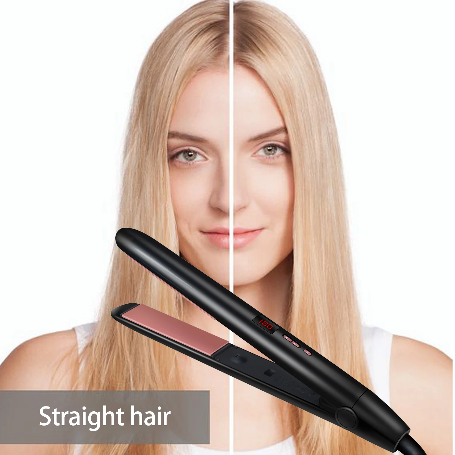Alisador de Cabelo 2 em 1 Ferro Liso Cabelo Modelador Crimper Aquecimento Rápido Ondulado Curling Alisador 1 Online shopping
