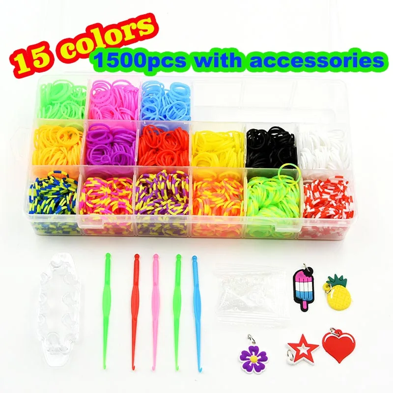 1800Pc Rubber Loom Bands DIY Baby Toys For Children Set Kid Lacing Bracelet  Rubber Bands Elastic Weave Girl Gifts - Price history & Review, AliExpress  Seller - Lets Make Handmade Store