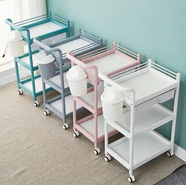 

Beauty cart small bubble instrument three-layer multifunctional tool car beauty salon special trolley mobile shelving