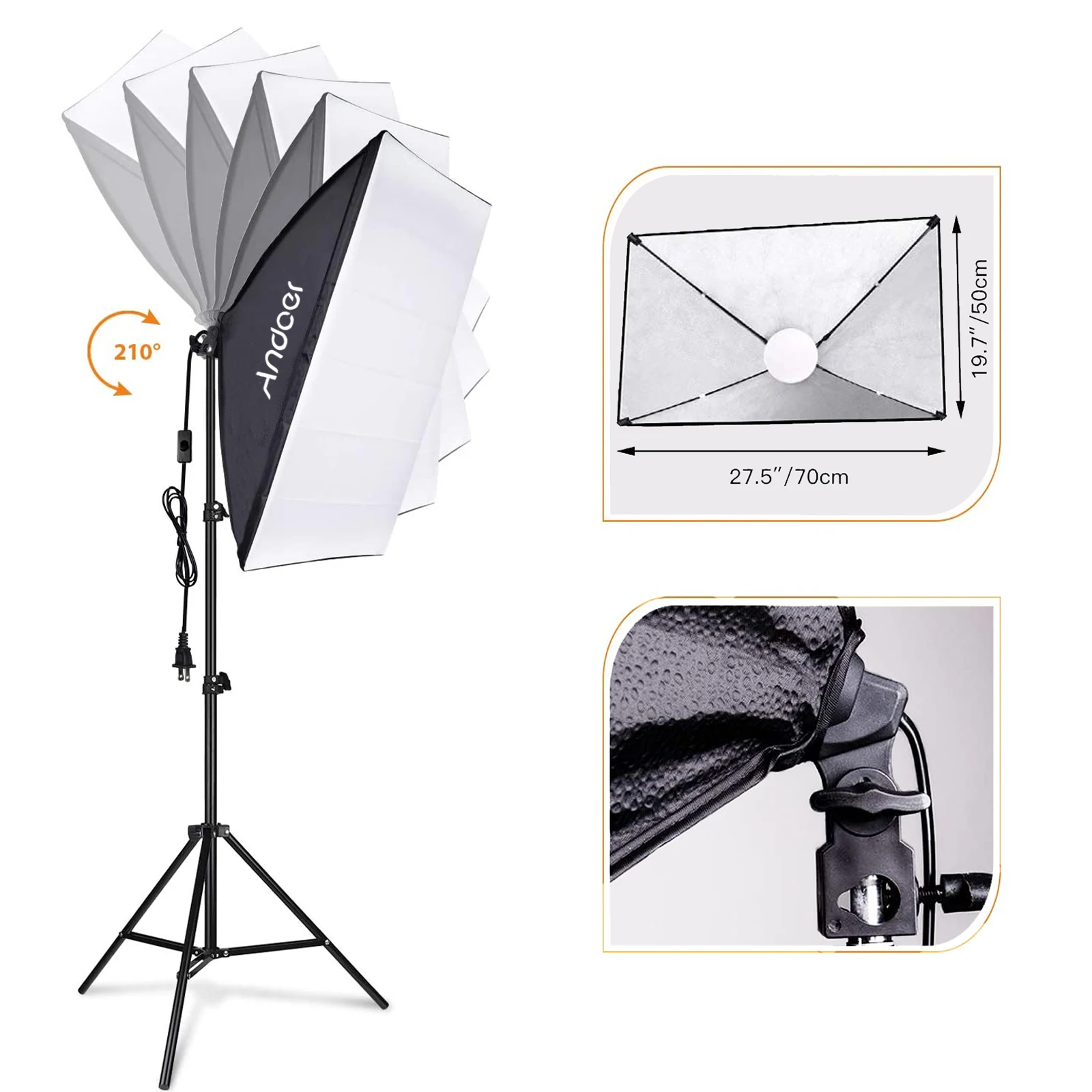 스튜디오 사진 조명 키트 소프트 박스 조명 세트, 85W 2800K-5700K 이중 색상 온도 LED 조명 * 3 + 50x70cm 소프트 박스 * 3