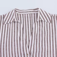 HXAO chemise femme chemisier surdimensionné chemise d'été et chemisier jaune rose blanc chemise rayée élégante grande taille chemises à manches longues 5