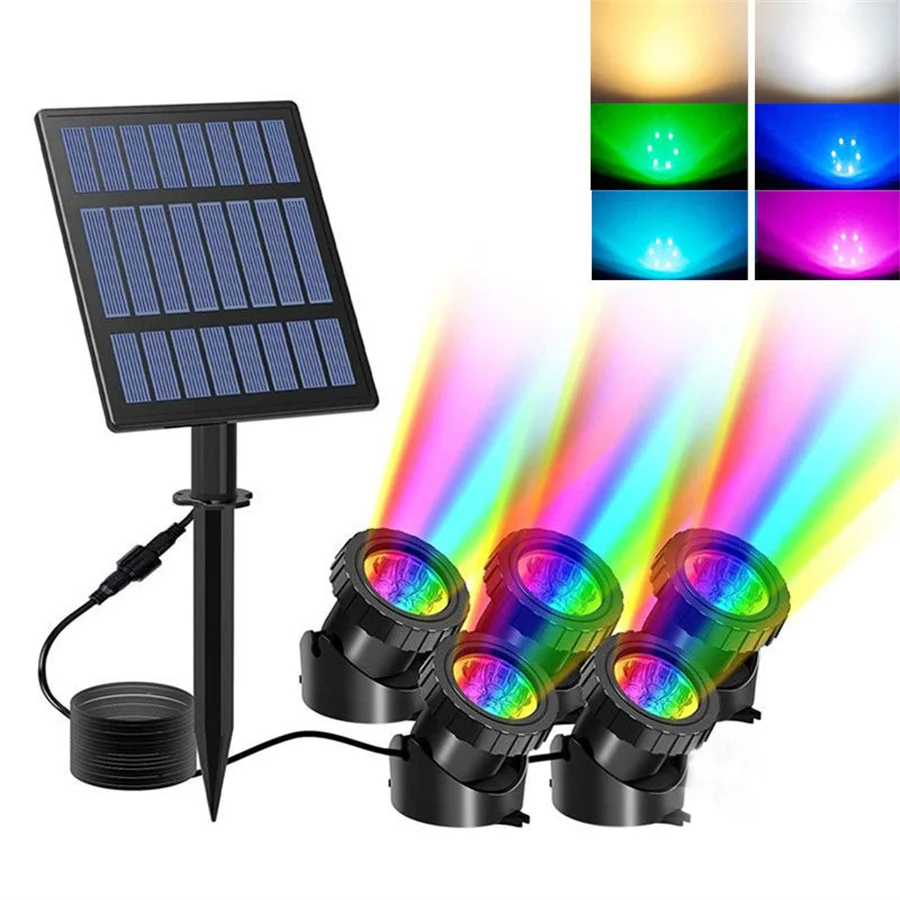 

Thrisdar Solar Spot светильник наружный RGB меняющий цвет Солнечный Прожектор IP68 Водонепроницаемый ландшафт сад светильник для внутреннего дворика дерево декор