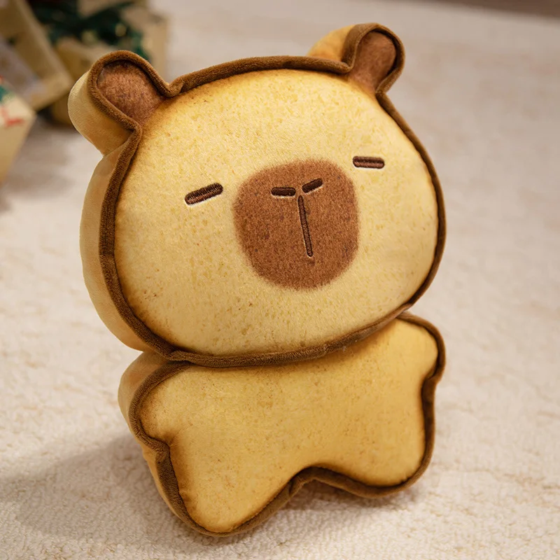 Capybara Bread Pillow - Cute Toasted Soft Doll & Warm Hand Cushion