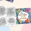 2pcs Adult Coloring Book Filling The Pattern Coloring Creative Positive Words With Floral Designs Booklet For Teens Relaxation 5