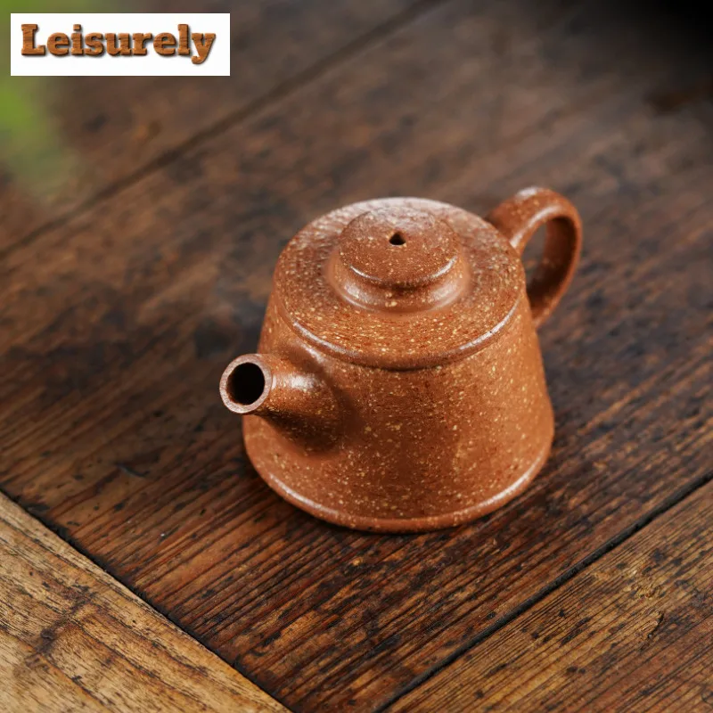 70ml Exquisite Yixing Purple Clay Teapots Handmade Giant Wheel Pot Raw Ore Coarse Sand Tea Brewing Kettle Zisha Tea Set Teaware