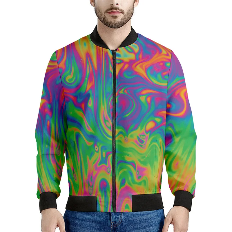 thumbnail image 1 of Chaqueta con cremallera psicodélica abstracta para hombre, sudadera de gran tamaño con estampado 3D, chaquetas bomber de manga larga para primavera y otoño para mujer, 1 of 5