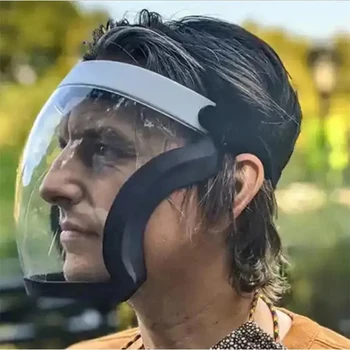 Maschera di sicurezza trasparente con visiera integrale con protezione antiappannamento per il viso a prova di schizzi d'olio