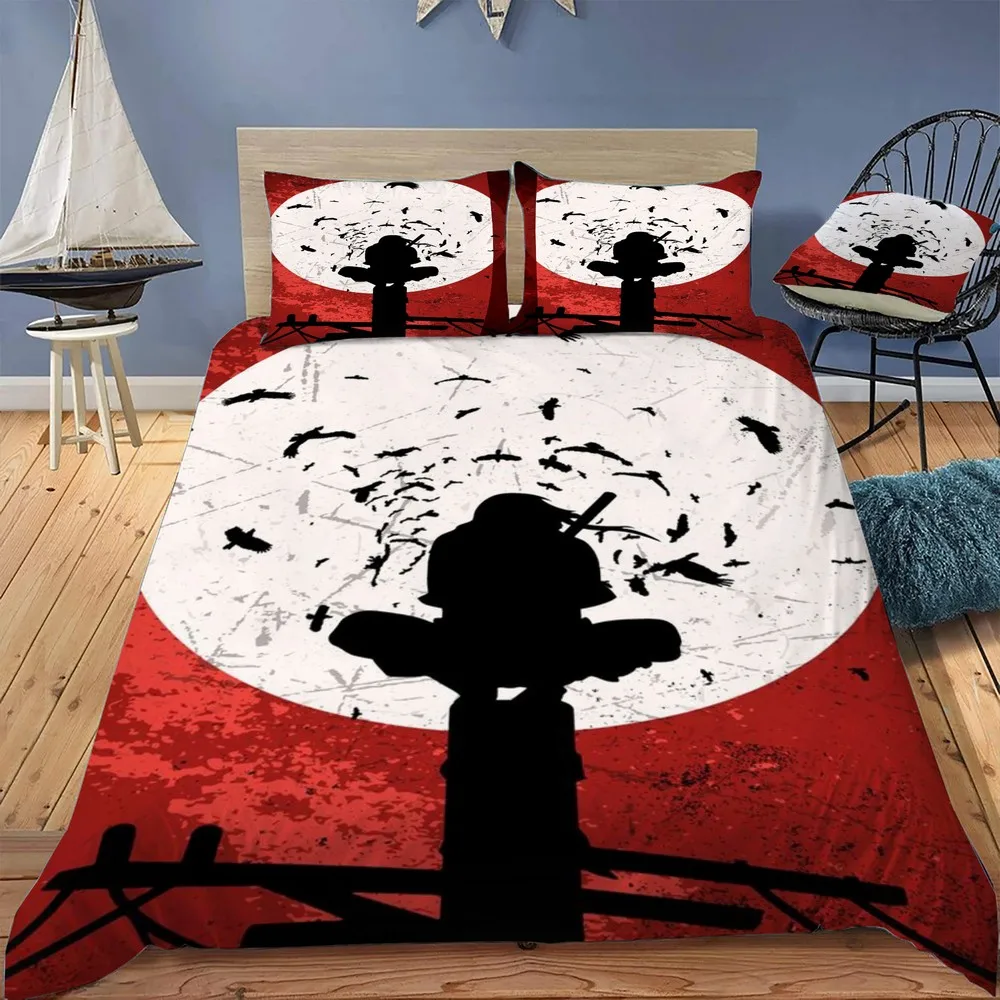 

Itachichiha Bloodmoon Bedding Sets With Pillowcase Duvet Cover Queen King Size Soft Comforter Cover For Kids Bedroom Bedding