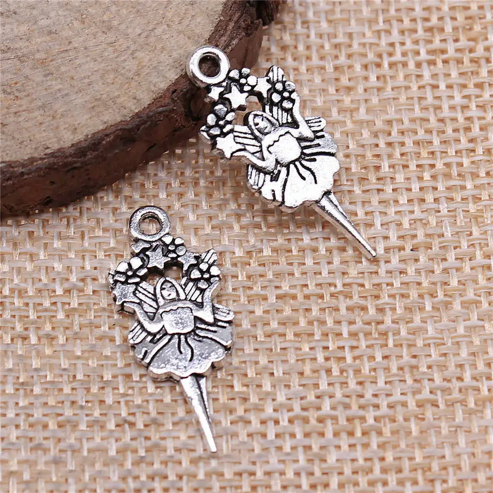 

Accessories For Women Star Angel Charms Jewelry Tools 26x11mm 10pcs
