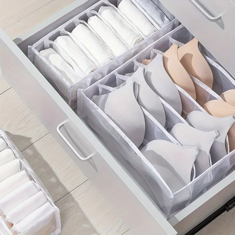 3pcs/ set Underwear Fabric Drawer Storage Basket, Socks Storage Drawer Box For Panties Bras Ties, Clothes, Organizer Of Wardrobe 4