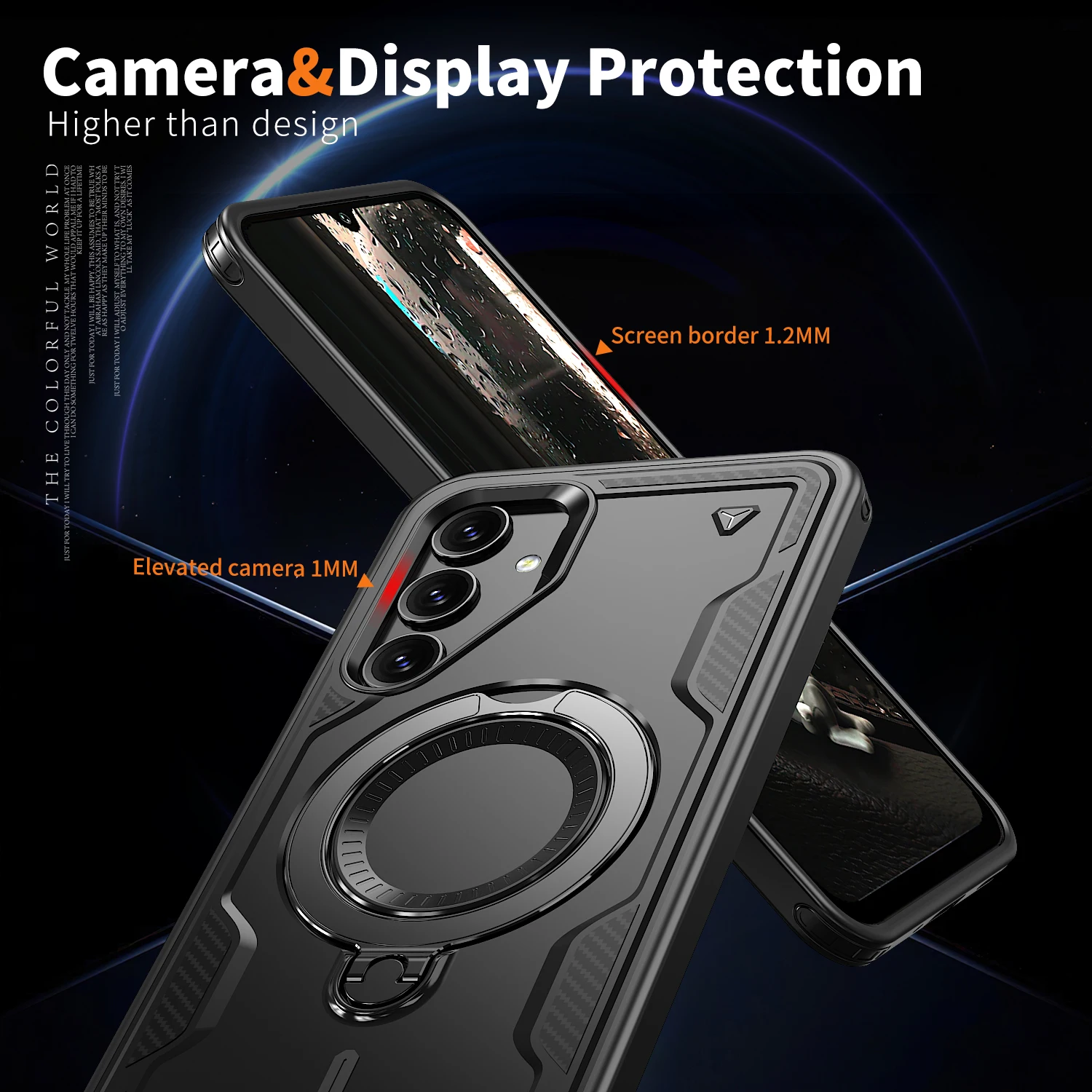 Armor Magsafe Magnetic Wireless Charging Case with Metal Ring Holder Back Cover