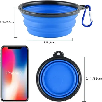 Pet Dog Bowl Silicone Folding Folding Water Water Bowl Portable Outdoor Travel Puppy Food Container Feeder Pet supplies 6