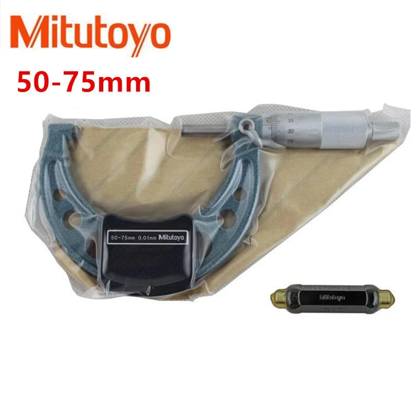 미쓰토요 외측 마이크로미터 0-25mm 25-50mm 50-75mm 75-100mm 정확도 0.01mm 금속 가공 측정 도구