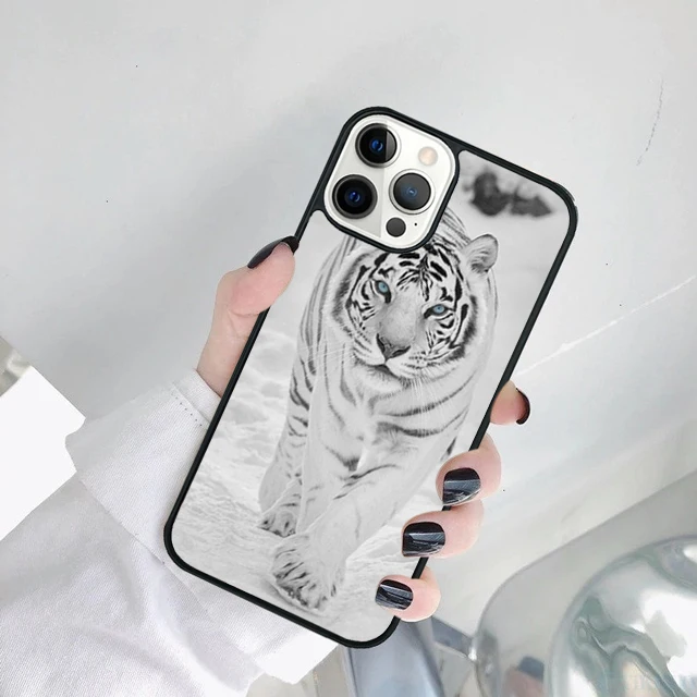 White Tiger Pattern Phone Case Cover