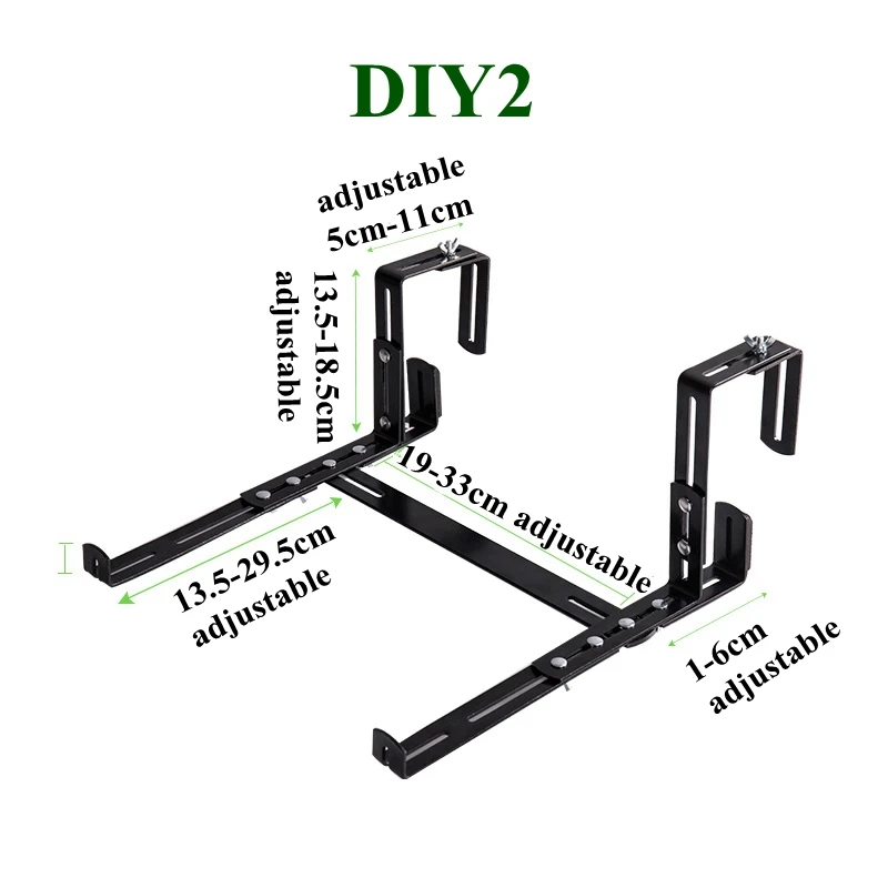 Description Picture 3 of itemAdjustable Hanging Flowerpot Hooks Railing Planter Holder Balcony Fence Window Hanging Basket Racks Garden Plant Pot Box Holders