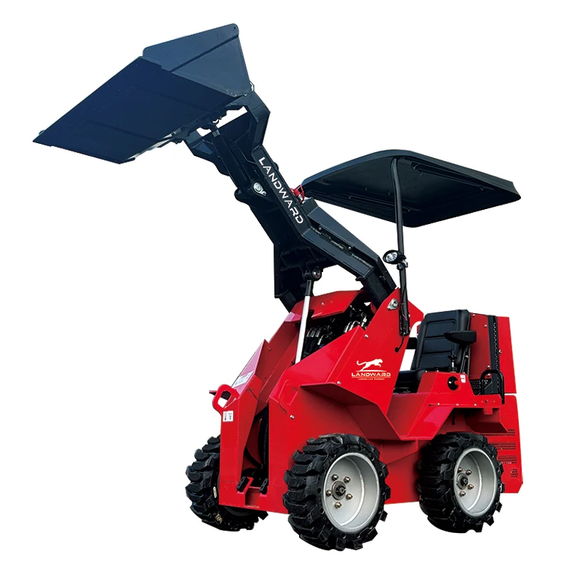 Euro 5 Home Wheel Skid Steer Loader Small 4WD Loading Transporter Diesel Power Crawler Mini Skid Loader Customized