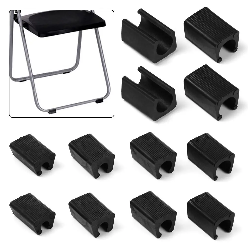 

10pcs Useful U Shaped Non-slip Anti-front Tilt Damper Stool Pipe Clamp Chair Leg Pad Tube Caps
