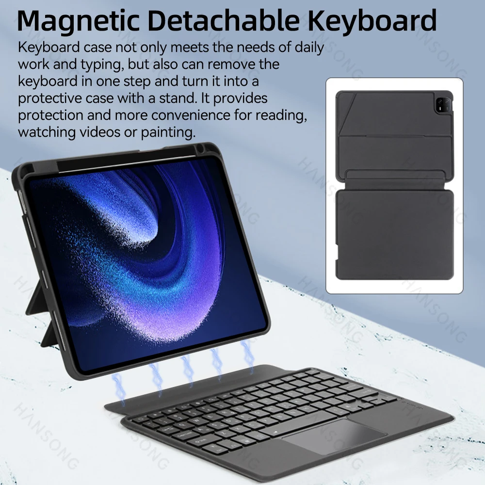 Capa de Teclado Mágico para Xiaomi mi Pad Pro Pro 11 Retroiluminado Bluetooth - Imagem 3