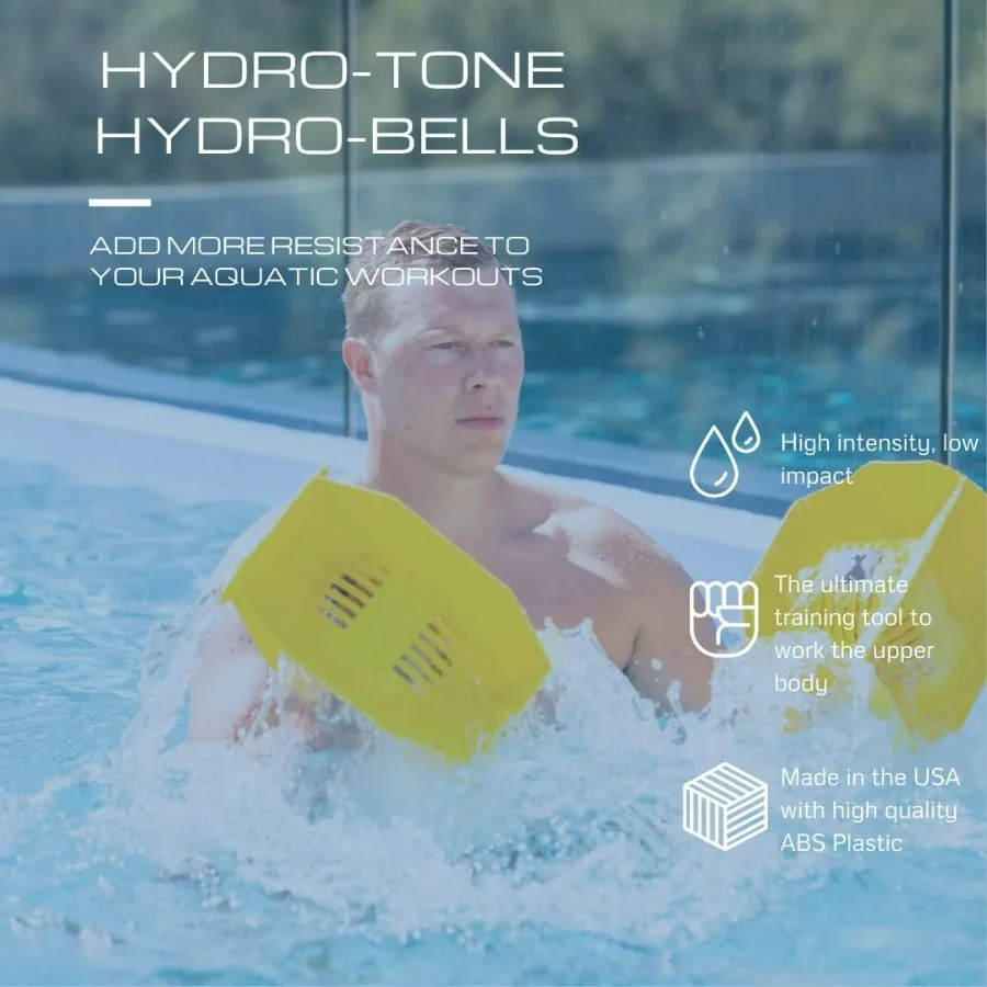 Hydro Tone - HYDRO-BELL Pool Weights for Water Exercise Pair | Water Weights | Functional Strength Training with Pool Weight | A