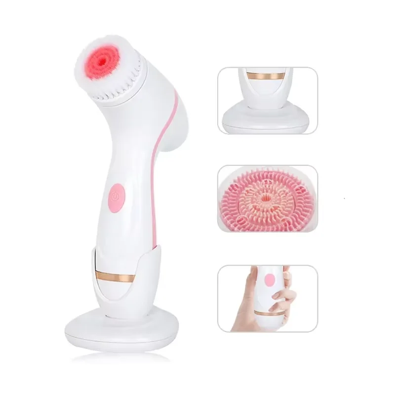 Facial cleansing brush facial cleanser massager 3 In 1 Electric Cleansing Brush Vibrations Facial Cleaner Face Massager Sonic Rotating Cleansing Brush Face Deep Tool