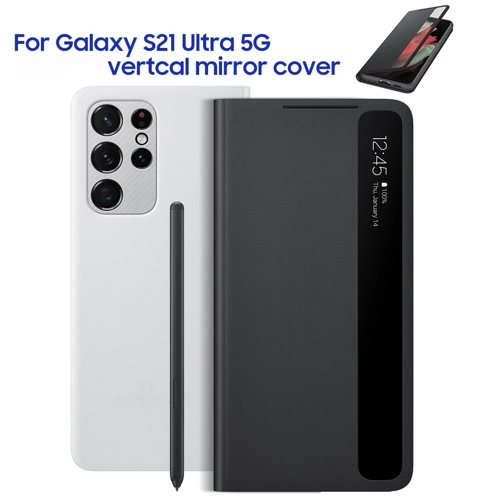 

Флип-чехол, чехол для телефона, зеркальный чехол для телефона Samsung GALAXY S21, Ультратонкий Оригинальный чехол с S Pen Clear