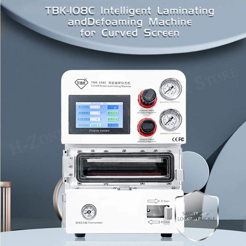

TBK-108C LCD Flat Edge Screen Vacuum Laminating Debubble Machine for Samsung IPhone iPad Screen Bonding Repair