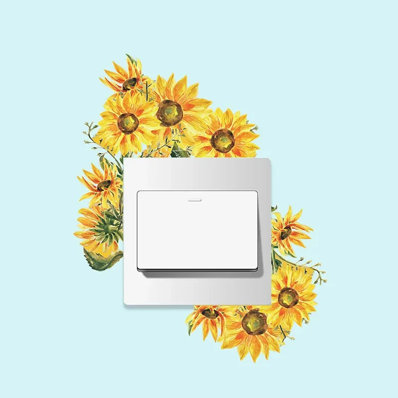 Description Picture 5 of itemFlower Switch Stickers Green Leaves Plants Wall Sticker Tropical Switch Wallpaper Self-Adhesive Wall Decals Home Decor DIY