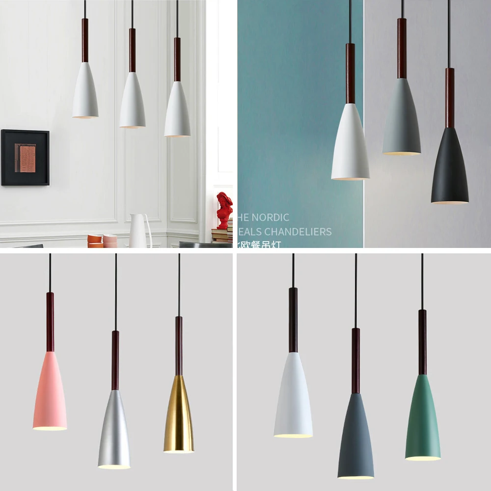 Modern Nordic Pendant Lights Simple Lamps Multicolor Minimalist Hanging Lamps 3 Heads E27 Edison Bulb For Kitchen Dining Bedroom pendant lights,pendant lamp